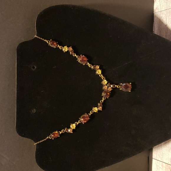 Avon Brown and Clear Rhinestone Necklace - Picture 2 of 6